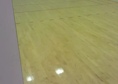 Water based finish on racquet ball court