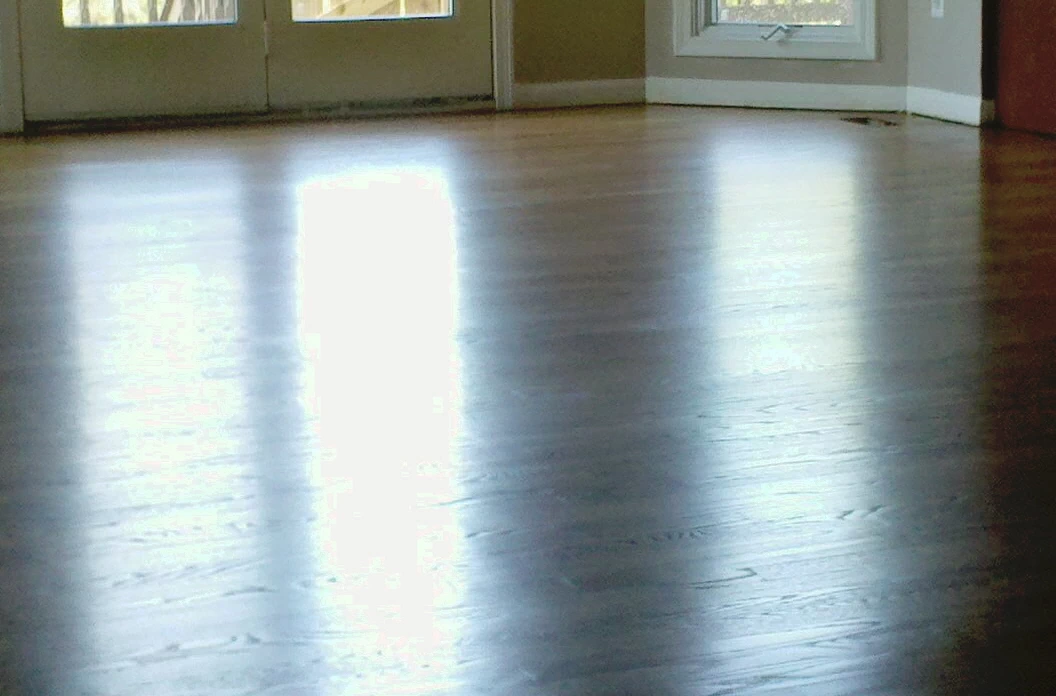 Window reflection on finished hardwood floor